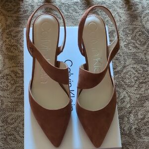 Calvin Klein Brown Slingback Heels